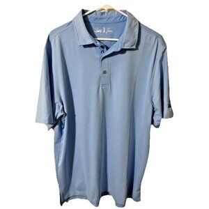 Bobby Jones Light Blue Stripe US AM Tour Polo Shirt Size XL